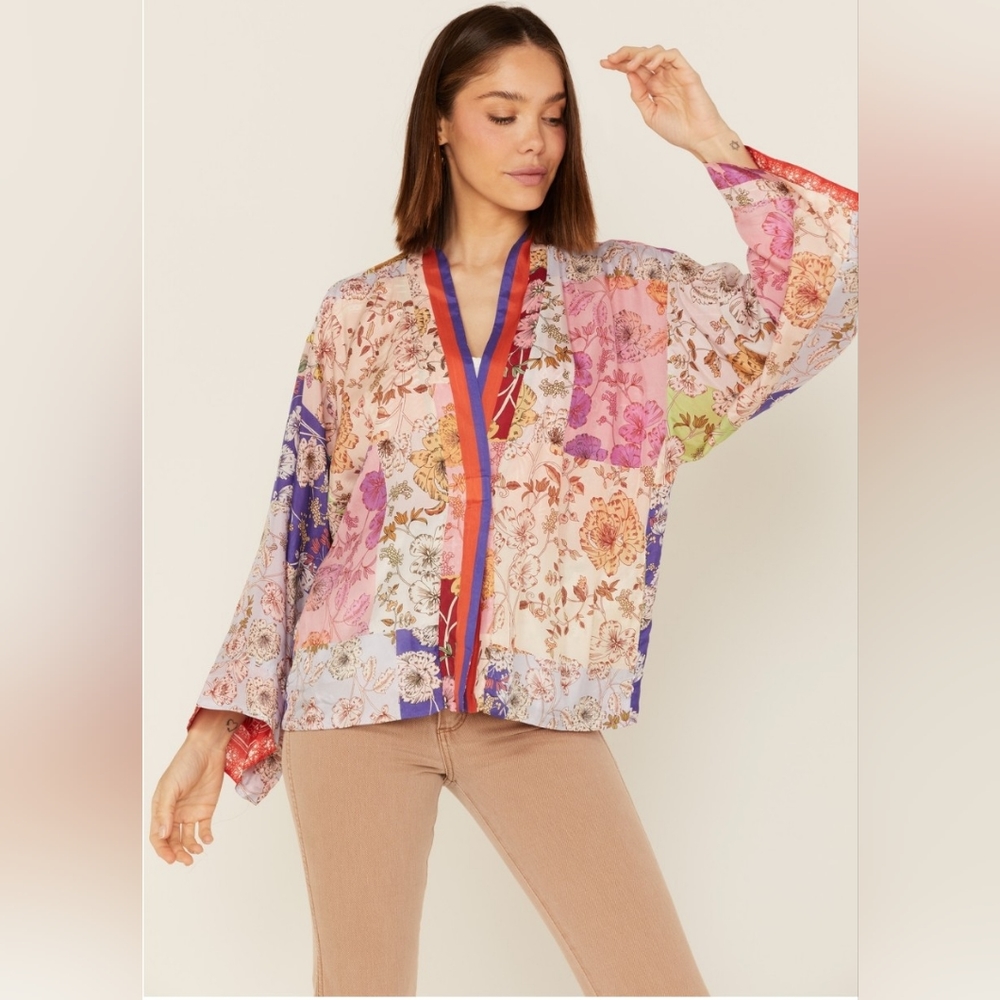 Johnny Was COSMO NANA Reversible SILK Kimono NWT